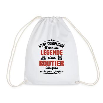 Legende et Routier, Cadeau chauffeur routier - Sac de sport léger - blanc - Devant