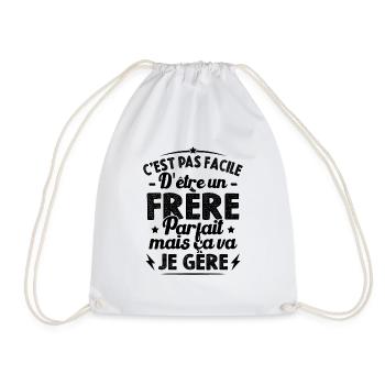 Pas facile d'être un frère parfait humour cadeau - Sac de sport léger - blanc - Devant