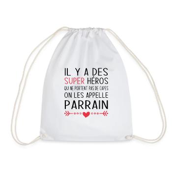 Parrain Super Héros Cadeau Humour Parrain - Sac de sport léger - blanc - Devant
