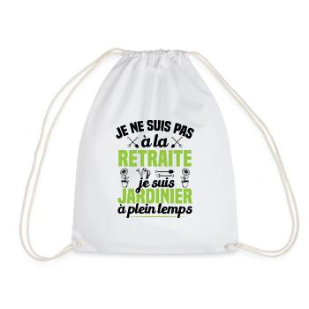 Pas à la retraite je suis jardinier à plein temps - Sac de sport léger - blanc - Devant
