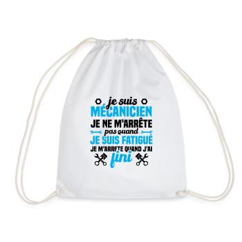 Je suis mécanicien je ne m'arrête humour cadeau - Sac de sport léger - blanc - Devant