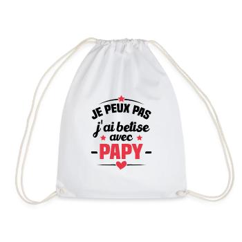 Je peux pas j'ai bêtise avec papy - Sac de sport léger - blanc - Devant