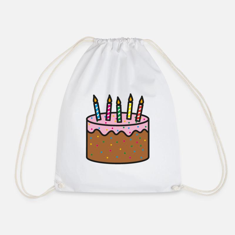 Birthday Cake Birthday - Drawstring Bag - white