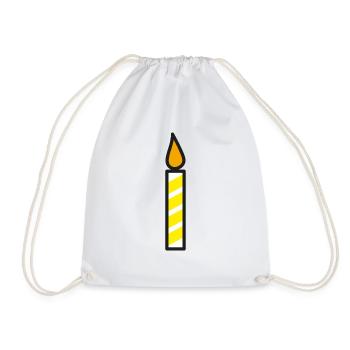 Icône d’anniversaire de bougie - Sac de sport léger - blanc - Devant