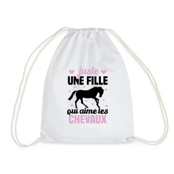 Juste une fille qui aime les chevaux humour - Sac de sport léger - blanc - Devant