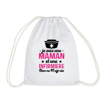 Je suis une maman et une infirmière humour cadeau - Sac de sport léger - blanc - Devant