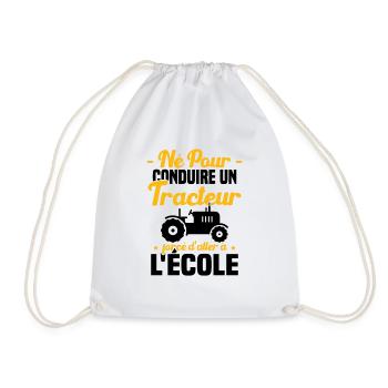 Né pour conduire un tracteur humour cadeau - Sac de sport léger - blanc - Devant