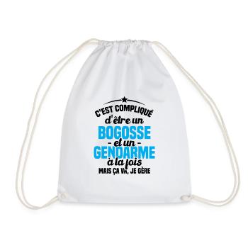 Bogosse et Gendarme, Humour Cadeau Gendarme - Sac de sport léger - blanc - Devant