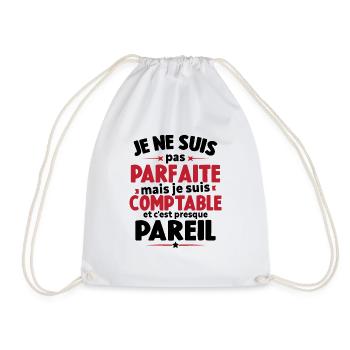 Pas parfaite mais je suis comptable humour cadeau - Sac de sport léger - blanc - Devant
