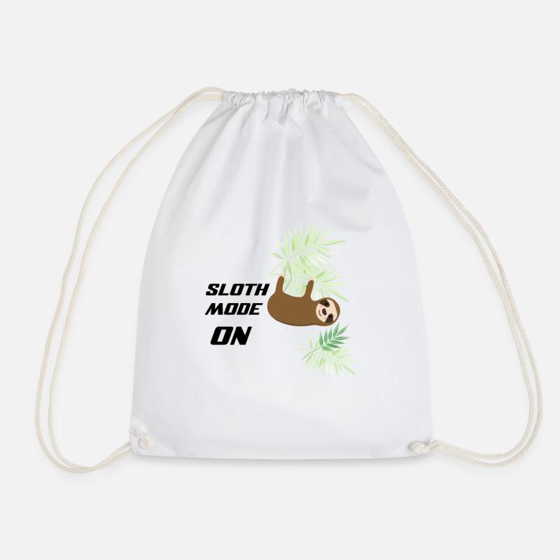 Sloth - Drawstring Bag - white