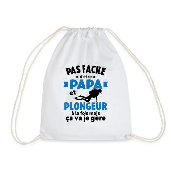 Pas Facile D'être Papa Et Plongeur A La Fois - Sac de sport léger - blanc - Devant