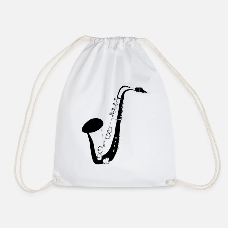 Saxophone - Drawstring Bag - white