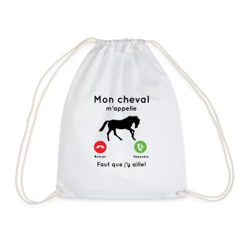 Mon cheval m'appelle faut que j’y aille Cadeau - Sac de sport léger - blanc - Devant