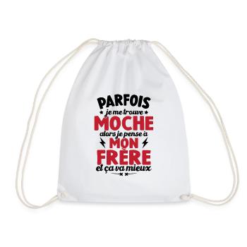 Je pense à mon frère et ça va mieux humour cadeau - Sac de sport léger - blanc - Devant
