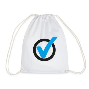 Tick Check mark sign - Drawstring Bag - white - Front