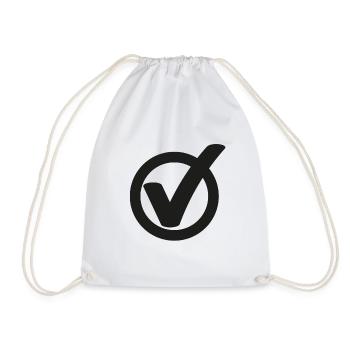 Tick Check mark sign - Drawstring Bag - white - Front