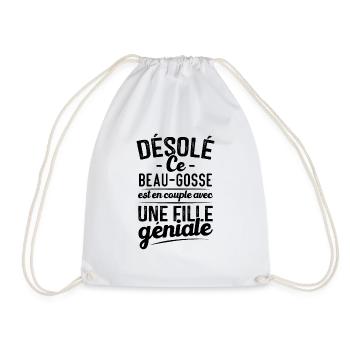 Ce beau gosse est en couple avec une fille géniale - Sac de sport léger - blanc - Devant
