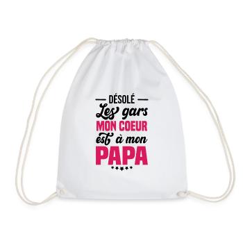 Désolé Les Gars Mon Coeur Est À Mon Papa - Sac de sport léger - blanc - Devant