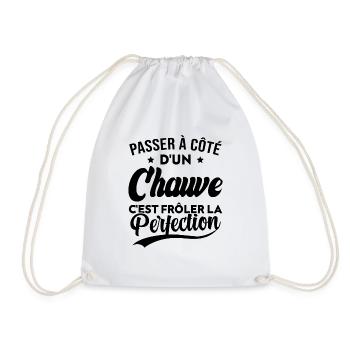 Chauve perfection, Cadeau humour homme chauve - Sac de sport léger - blanc - Devant