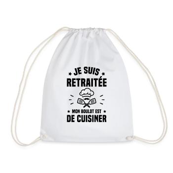 Je suis retraitée mon boulot est de cuisiner - Sac de sport léger - blanc - Devant