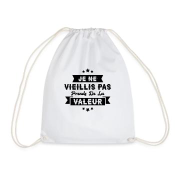 Je ne vieillis pas, je prends de la valeur - Sac de sport léger - blanc - Devant