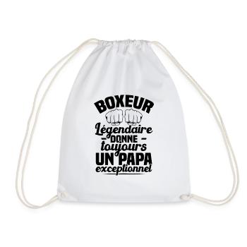 Boxeur Légendaire Donne Toujours Papa Exceptionnel - Sac de sport léger - blanc - Devant