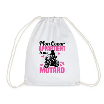 Mon coeur appartient à un motard - Sac de sport léger - blanc - Devant