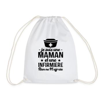 Je suis une maman et une infirmière humour cadeau - Sac de sport léger - blanc - Devant