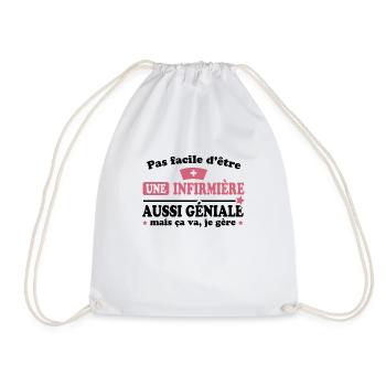 Pas facile d'être une infirmière aussi géniale - Sac de sport léger - blanc - Devant