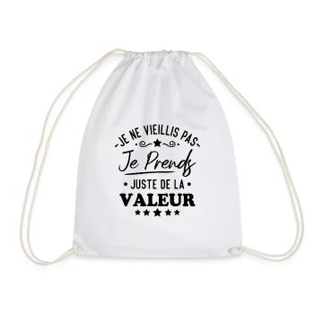 Je ne vieillis pas je prends de la valeur - Sac de sport léger - blanc - Devant