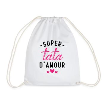 Cadeau Femme Super tata d'amour - Sac de sport léger - blanc - Devant