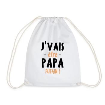 J'vais être papa putain ! - Sac de sport léger - blanc - Devant