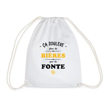 ça soulève plus de bières que de fonte - Sac de sport léger - blanc - Devant