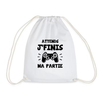 Attends Je Finis ma Partie - Sac de sport léger - blanc - Devant