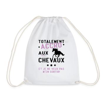 Totalement accro aux chevaux - Sac de sport léger - blanc - Devant