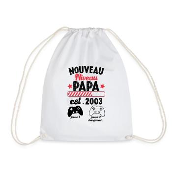 Nouveau Papa En 2023 Humour Cadeau Papa Gamer - Sac de sport léger - blanc - Devant