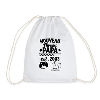 Nouveau Papa En 2023 Humour Cadeau Papa Gamer - Sac de sport léger - blanc - Devant