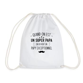 Un super papa on devient un papy exceptionnel - Sac de sport léger - blanc - Devant