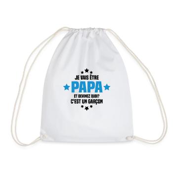 Je vais être papa et devinez quoi c'est un garçon - Sac de sport léger - blanc - Devant