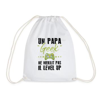 Un papa geek ne vieillit pas il level up - Sac de sport léger - blanc - Devant