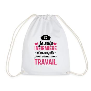 Je suis infirmière, et aimer mon travail - Sac de sport léger - blanc - Devant