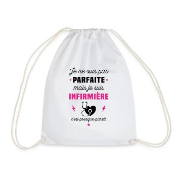 Je ne suis pas parfaite mais je suis infirmière - Sac de sport léger - blanc - Devant