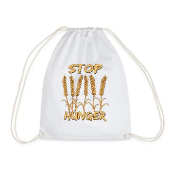 STOP HUNGER - Drawstring Bag - white - Front