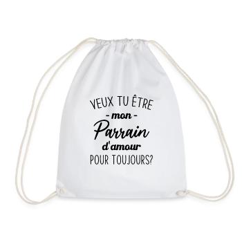 Veux Tu Être Mon Parrain d'amour pour toujours - Sac de sport léger - blanc - Devant