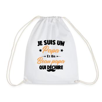 je suis un papa et beau-papa qui déchire - Sac de sport léger - blanc - Devant