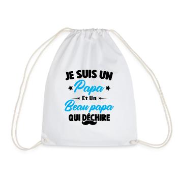 je suis un papa et beau-papa qui déchire - Sac de sport léger - blanc - Devant