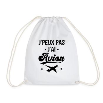 Cadeau Je peux pas j'ai avion humour aviation - Sac de sport léger - blanc - Devant