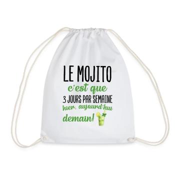 Le mojito c'est que 3 jours par semaine apéro - Sac de sport léger - blanc - Devant