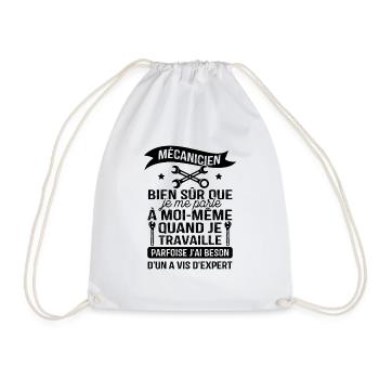 Mécanicien, Bien sûr Que Je me Parle à Moi-même - Sac de sport léger - blanc - Devant