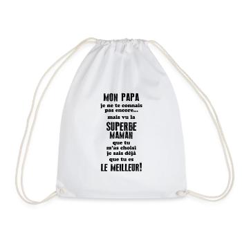 Annonce grossesse Cadeau Futur Papa Future Maman - Sac de sport léger - blanc - Devant